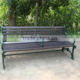 Wood plastic composite outdoor bench with cast iron bench frame