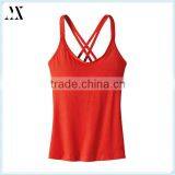 OEM Wholesale Womens Nylon/Spandex Yoga Tank With A Super Supportive Built-in Bra thumbnail-1