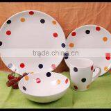 Dots Design Stoneware Tableware Made in China 16pcs Ceramic Dinnerware and Stoneware Dinner Set thumbnail-3