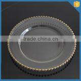 LXHY-T053 Wedding Cheap Beaded Gold Charger Plate Quality Choice