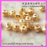 wholesale loose beads, metal gold alloy facted nugget beads
