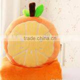 Lovely Cartoon Fruit Style 1x 1.7m Watermelon Strawberry Orange Children Plush 2 in 1 Set Folding Pillow Blanket thumbnail-6