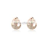 Finest Alloy Gold Rose Gold Silver Plated Crystal Teardrop Stud Earring For Women