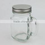 16oz Clear Glass Mason Jar With Silver Lid and Straws thumbnail-6
