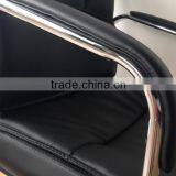 Mid Back Black Leather Home Office Furniture Meeting Chairs Office With no Wheels thumbnail-4