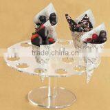 Simple design clear plastic acrylic ice cream cone display stand