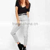 China Supplier Apparel Wholesale New Fashion High End High Waist Women Pink Skinny Jeans thumbnail-6