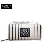 Stripe Pattern Zippered Women Leather Hand Purse Manufacturer thumbnail-1
