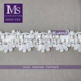Good Price Water Solouble Lace Flower Trim With 6cm in White Polyester Embroidery Lace for Dress thumbnail-1