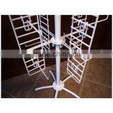 White 4 Sided Metal Floor Display Wall Spinner Rack thumbnail-4