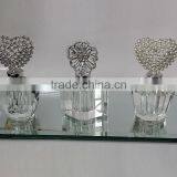 Mini Empty Clear Crystal Perfume Bottle With Jewelled Metal Alloy Top thumbnail-2