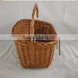 100%Handmade Cheap Big Wicker Shopping Bicycle Basket Wicker Front Bike Bicycle Basket With Hook thumbnail-2