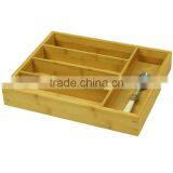 Store More 5-slot Bamboo Kitchen Utensil Drawer Organizer Tray thumbnail-4