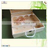 Light Four Bottles Wine Beer Gift Packing Wood Box thumbnail-4