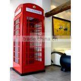 Botou Hengsheng Supplied High Quality London Telephone Booth for Sale / Red Antique Telephone Booth With Glass Steel HS-B-13 thumbnail-3