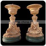 Low Price Garden Decoration Brown Granite Stone Flowerpot thumbnail-3