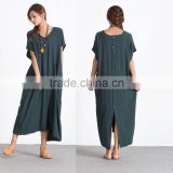 Women's linen maxi dress loose linen cotton kaftan oversize bridesmaid dress large size dress plus size Custom Made
