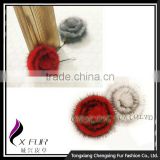 CX-A-26 Alibaba Wholesale Handmade Genuine Mink Fur Flower Brooch Pin