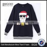 Custom Print Christmas Sweatshirt Ribbed Neak Black Oversized Sweater 100 Cotton Crew Neck Sweat Shirt