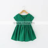 Boutique Children Clothing Green Ruffle Dress Girl Princess Dresses Wholesale thumbnail-1