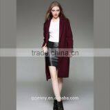 Ladies Custom High Quality Slim Fit Winter Button Wool Blend Overcoat thumbnail-1