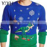 Custom Men's Dinosaur Reindeer Buffet Ugly Christmas Sweater thumbnail-2
