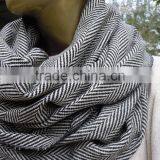 Herringbone Scarf, Mens Scarf, Grey Herringbone Infinity Scarf ,winter Scarf, Cowl Scarf, Women Men Scarves, Accessory
