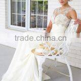 2015 Prom Dresses A Line Beaded Chiffon And Tulle Sweep Train thumbnail-2