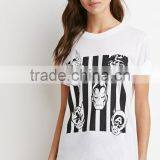 Women Short Sleeve Super-soft Knit Graphic Print T-shirt,wholesale Custom t Shirts thumbnail-3