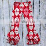 Persnickety Valentine Hearts Pattern Shirts And Pant Triple Ruffle Pants Children Clothes Sets Girls Boutique Clothing thumbnail-1
