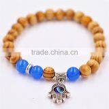 Fashion Wooden Bracelet With Fatima Hand Accessories Bead Bracelet thumbnail-2