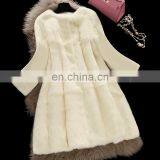 2016 newest stylish women fur coat long pattern rabbit fur coat for lady