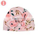 Newborn Hats Baby Soft Cotton Sun Hat Floral Bowknot Cap Toddler Turban Photo Props Indian Flower Cap Infant Hair Bands thumbnail-4