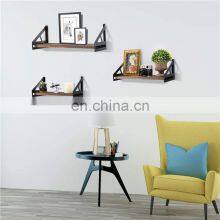 Wooden Paulownia Wall Shelves Set Decorative Wall Shelf Mounted Set of 3