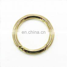 Manufacture Metal Round Snap Ring Shiny Gold Spring Gate O Ring for Handbag thumbnail-1