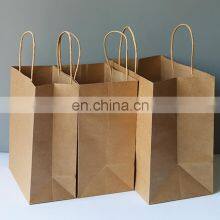Custom Paper Bags Take Away Food Bag Chicken Bubble Milk Tea Take Away Brown Paper Bag thumbnail-4