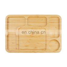Natural Wooden Charcuterie Platter and Serving Tray Unique Bamboo Cheese Board thumbnail-1