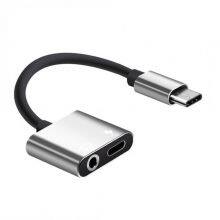 Factory Wholesale Cellphone Charging Converter Type C Male to Female and Audio 3.5mm Headphone Jack 2 in 1 thumbnail-3