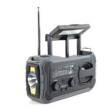 BSG-328 Multifunction Solar Emergency Radio With Power Bank, Hand Crank, 4000/8000mAh Battery, SOS Alarm, Flashlight & IPhone 15 Charging