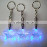 2015 Novely Crystal Led Logo Keychain ,wholesales Start Shape Led Keychain ,custom Star Glowing Keychain Light for Festival Gift thumbnail-3