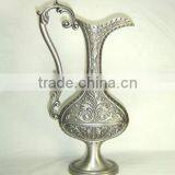 Elegant Oblate Polished Metal Flower Vase