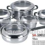 12Pcs Stainless Steel Cookware With Silicon Handle