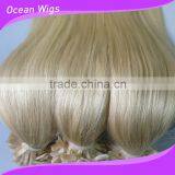 Best Selling In European Countries Wholesale I-tip,U-tip,Flat Tip Human Hair Extension For White Woman