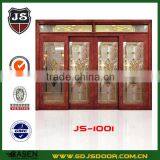 China Supplier 100% Pure Sapele Solid Wood Double Glass Door thumbnail-4