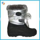 Kids Silver Lace Up Fur Lined Snow Boots thumbnail-1