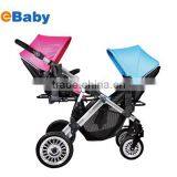 Twins Baby Stroller,single/double Baby Stroller Convertible,Single Stroller Footprint, Holds Double