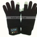 Warm Upscale Rabbit Fur Pom Pom bluetooth Knitted gloves/ Beanie Hats
