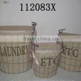 112083X-Metal Laundry Basket W/jute Liner