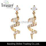 Fashion Jewelry Hot Selling Wholesale Rhinestone Spiral Long Drop Earring thumbnail-2