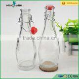 350ml Clear Glass Juice Bottle,juice Glass Bottle With Swing Top thumbnail-3